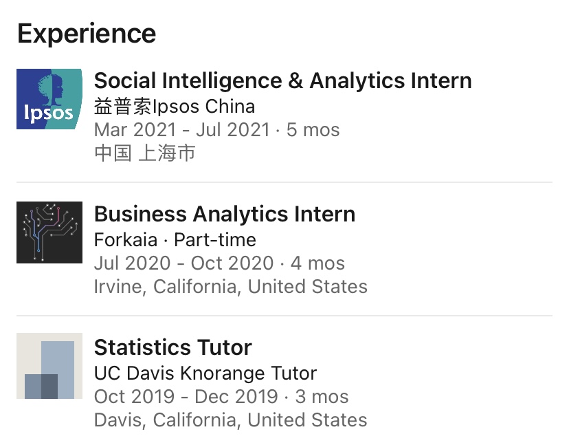 Alumni LinkedIn profile 1