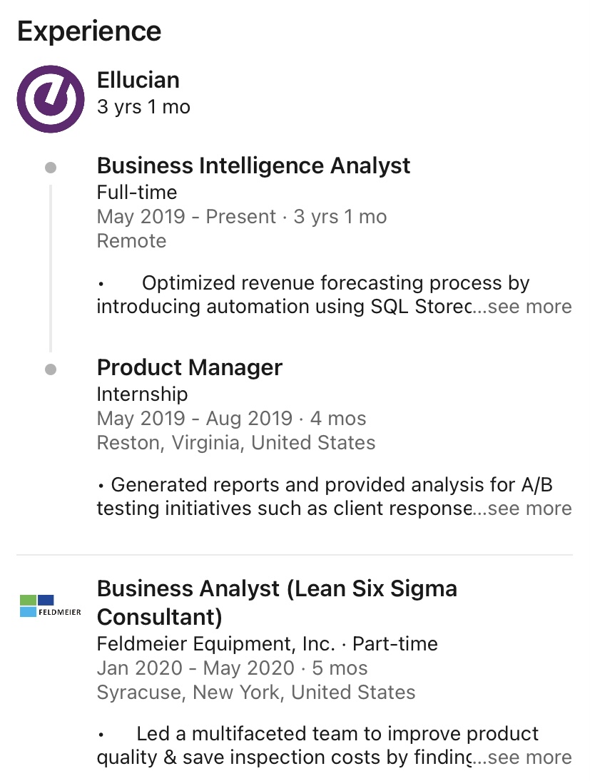 Alumni LinkedIn profile 2