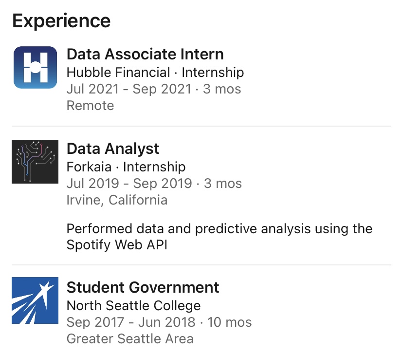 Alumni LinkedIn profile 6